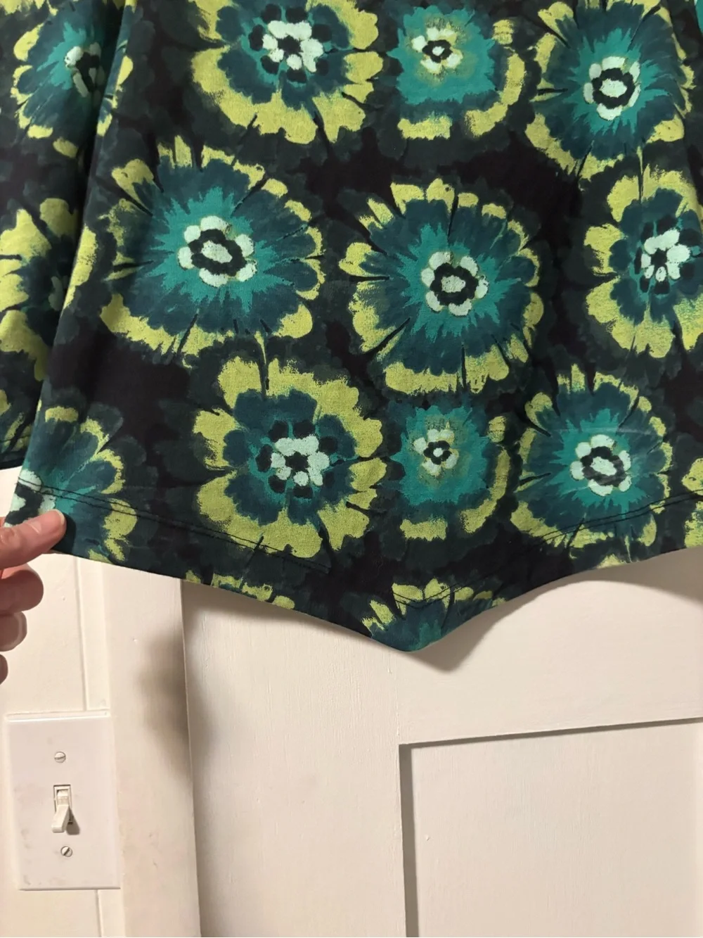 Free People NWT Floral Cropped Puff-Sleeve Crisscross Top in Black, Teal, Lime